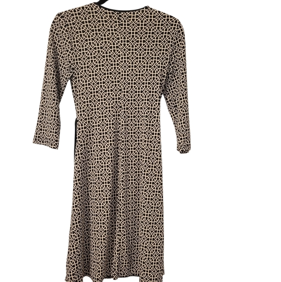 City Triangles Vintage Black And Cream Babydoll V-Neck Wrap Dress. Y2k Size M - Picture 3 of 9